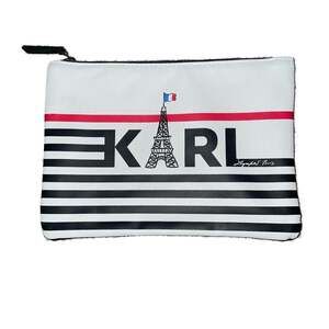 Karl Lagerfeld Paris Eiffel Tower Stripe Pouch Clutch